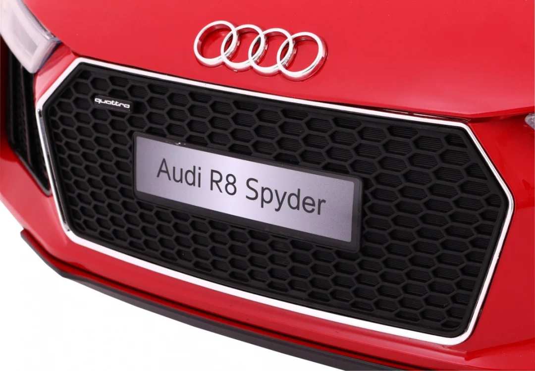 Audi R8 Spyder Baterija Crvena + Daljinski upravljač + EVA + Sporo pokretanje + MP3 radio + LED_2