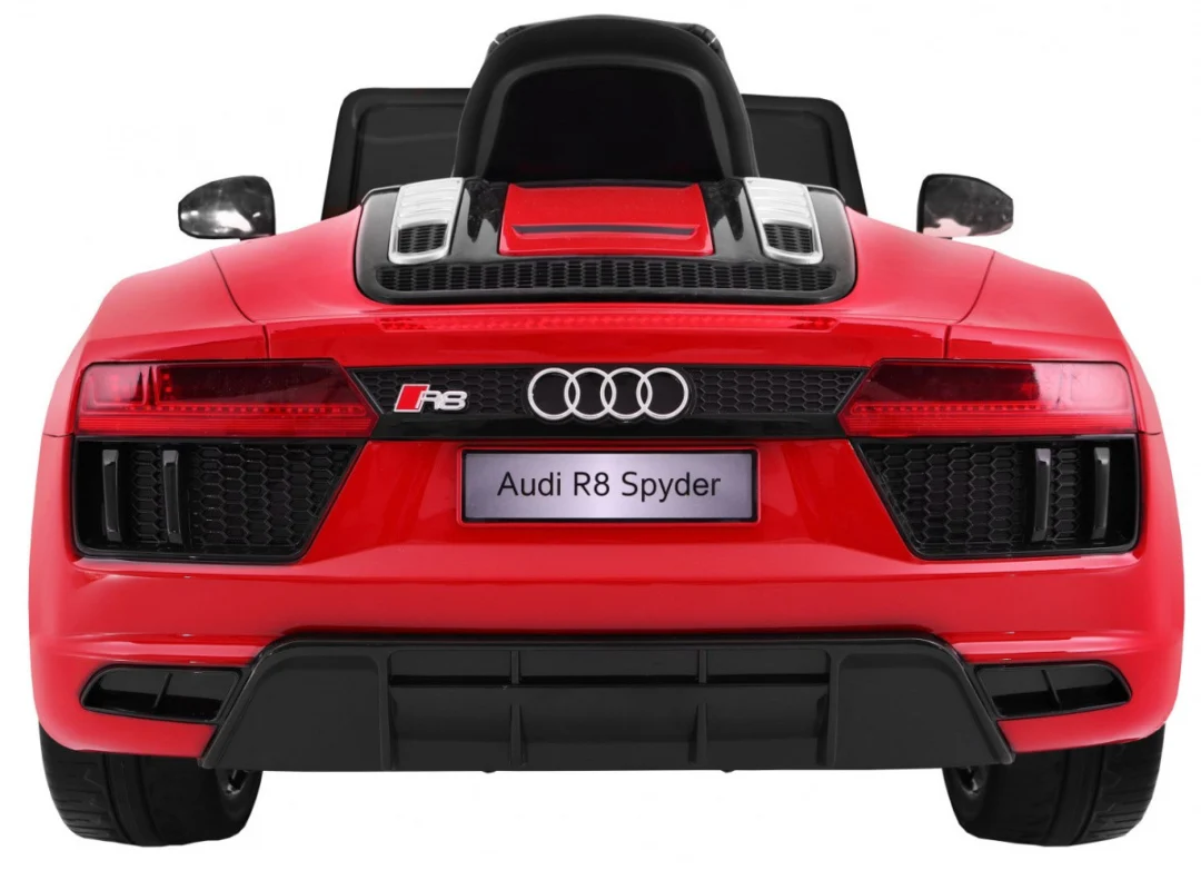Audi R8 Spyder Baterija Crvena + Daljinski upravljač + EVA + Sporo pokretanje + MP3 radio + LED_3