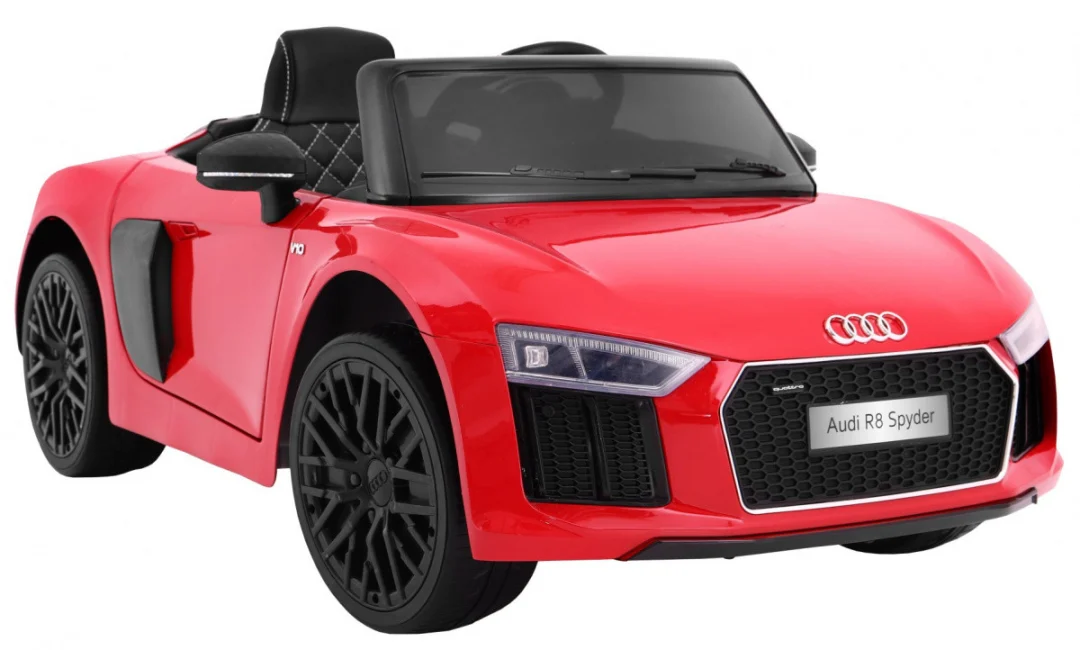 Audi R8 Spyder Baterija Crvena + Daljinski upravljač + EVA + Sporo pokretanje + MP3 radio + LED_5