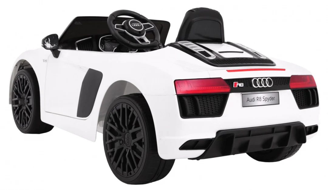 Audi R8 Spyder na baterije bijeli + daljinski upravljač, bijela_2