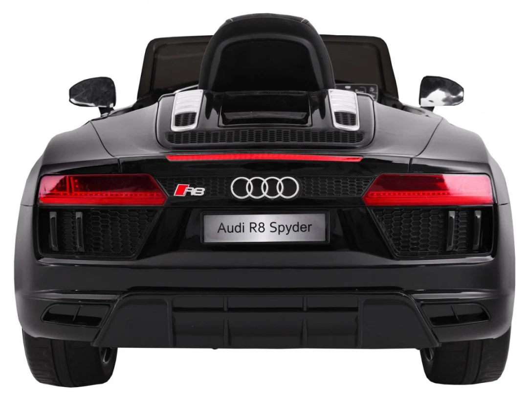 Audi R8 Spyder na baterije, crna boja + daljinski upravljač + EVA + spori start + MP3 radio + LED_3