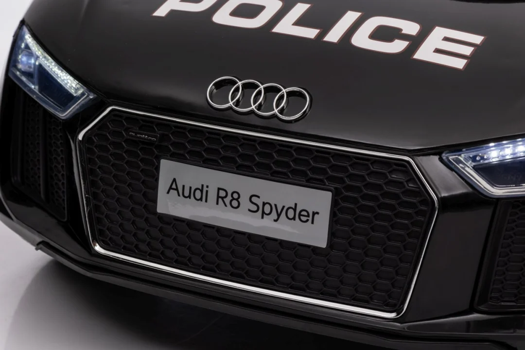 Audi R8 policijski automobil na akumulator za djecu + daljinski upravljač + EVA + spori start, crna_11