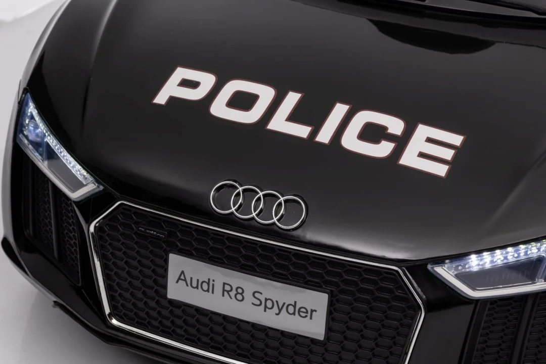 Audi R8 policijski automobil na akumulator za djecu + daljinski upravljač + EVA + spori start, crna_13