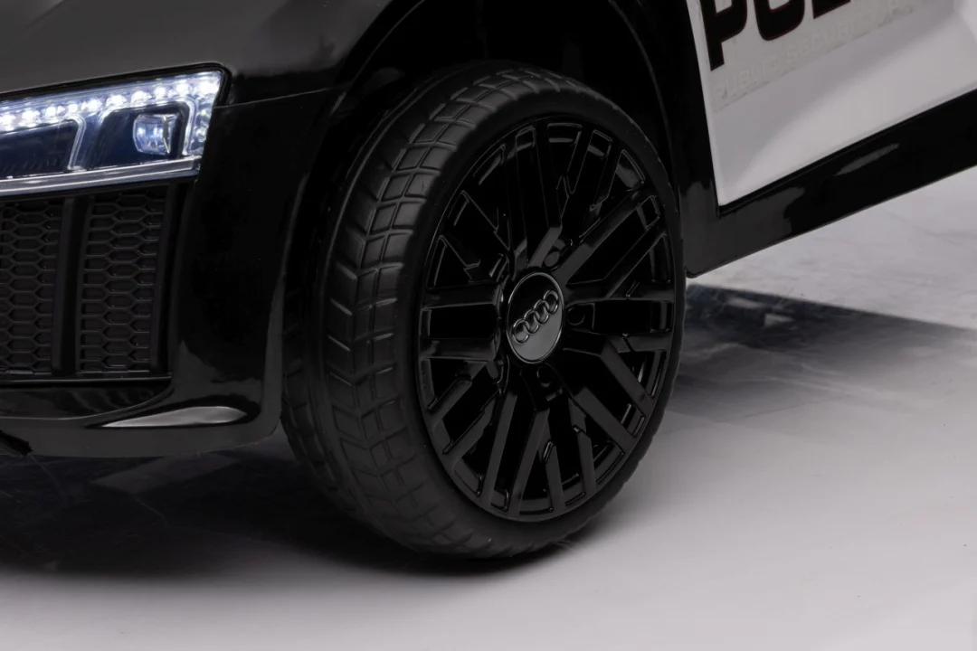 Audi R8 policijski automobil na akumulator za djecu + daljinski upravljač + EVA + spori start, crna_17