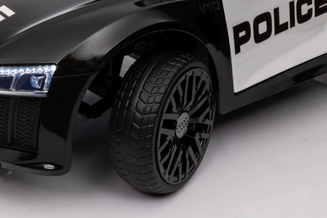 Audi R8 policijski automobil na akumulator za djecu + daljinski upravljač + EVA + spori start, crna_19