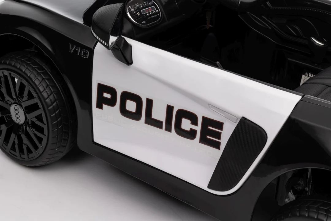 Audi R8 policijski automobil na akumulator za djecu + daljinski upravljač + EVA + spori start, crna_23