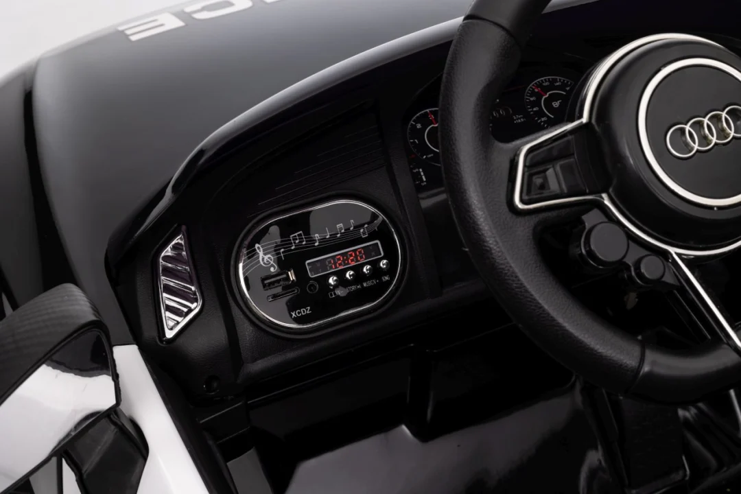 Audi R8 policijski automobil na akumulator za djecu + daljinski upravljač + EVA + spori start, crna_25