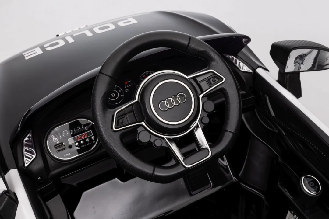 Audi R8 policijski automobil na akumulator za djecu + daljinski upravljač + EVA + spori start, crna_27