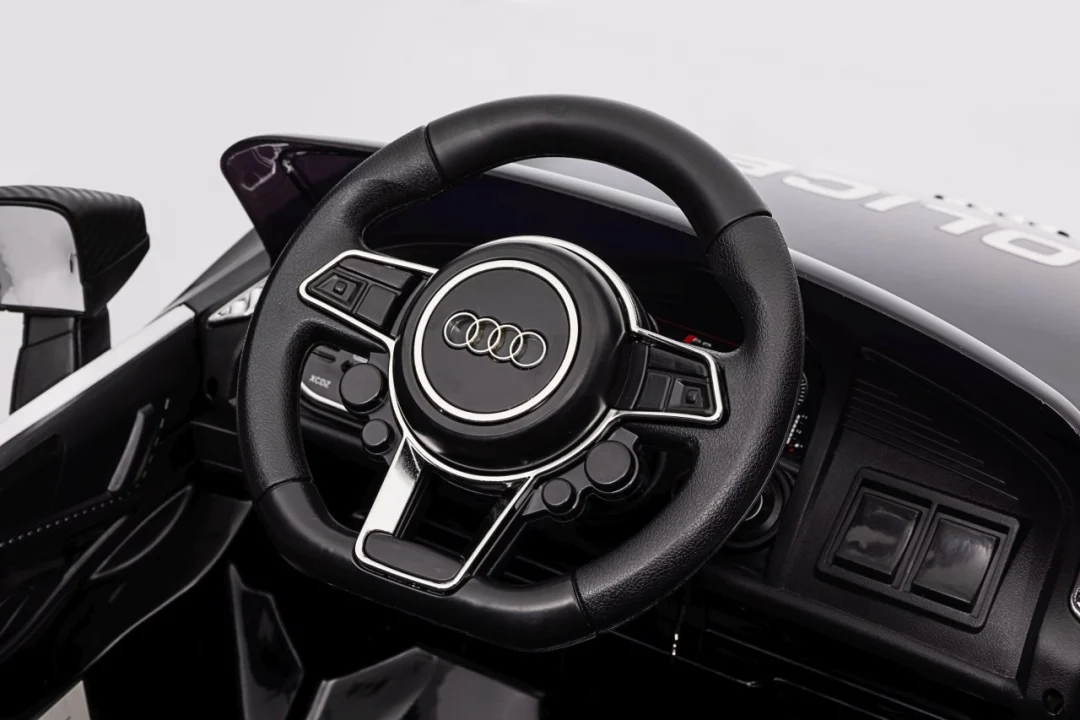 Audi R8 policijski automobil na akumulator za djecu + daljinski upravljač + EVA + spori start, crna_31