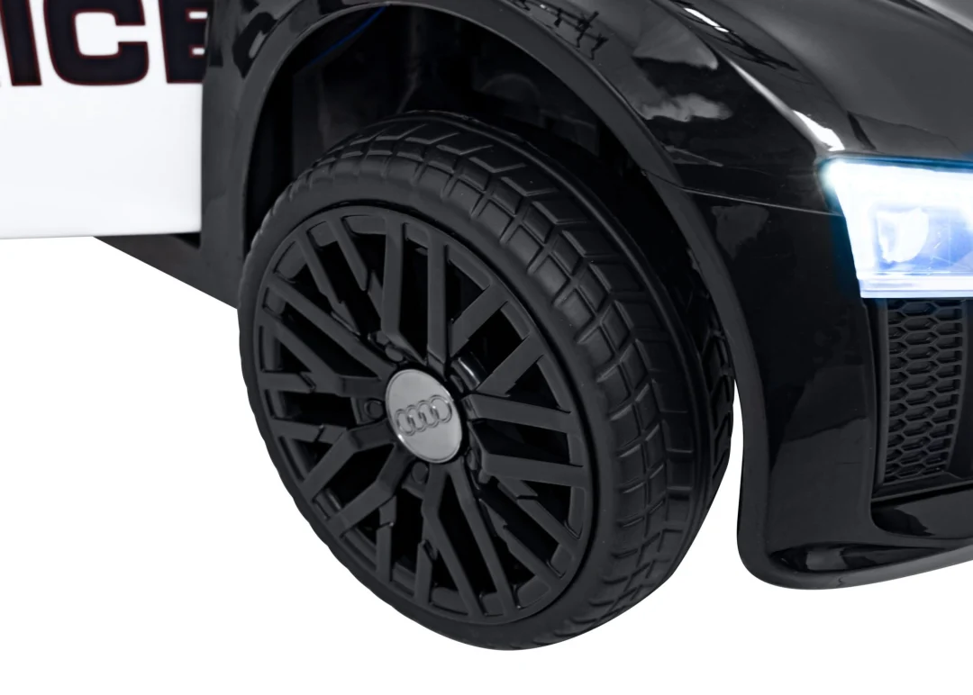 Audi R8 policijski automobil na akumulator za djecu + daljinski upravljač + EVA + spori start, crna_36