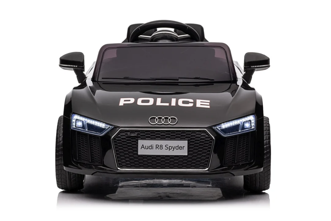 Audi R8 policijski automobil na akumulator za djecu + daljinski upravljač + EVA + spori start, crna_52