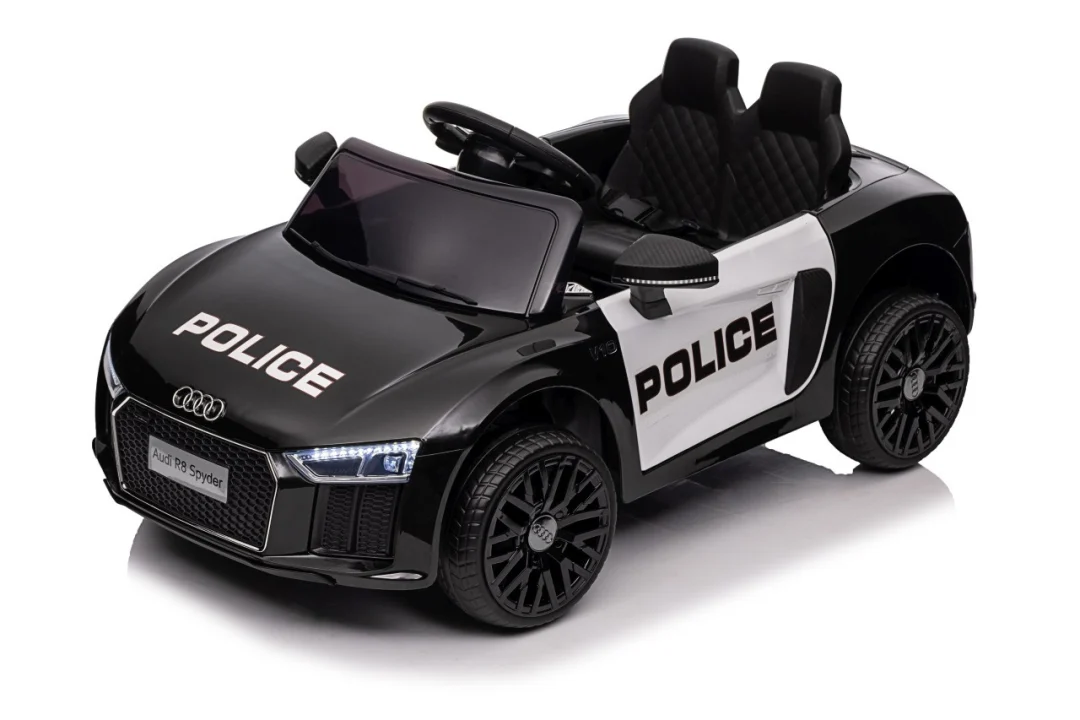 Audi R8 policijski automobil na akumulator za djecu + daljinski upravljač + EVA + spori start, crna_58