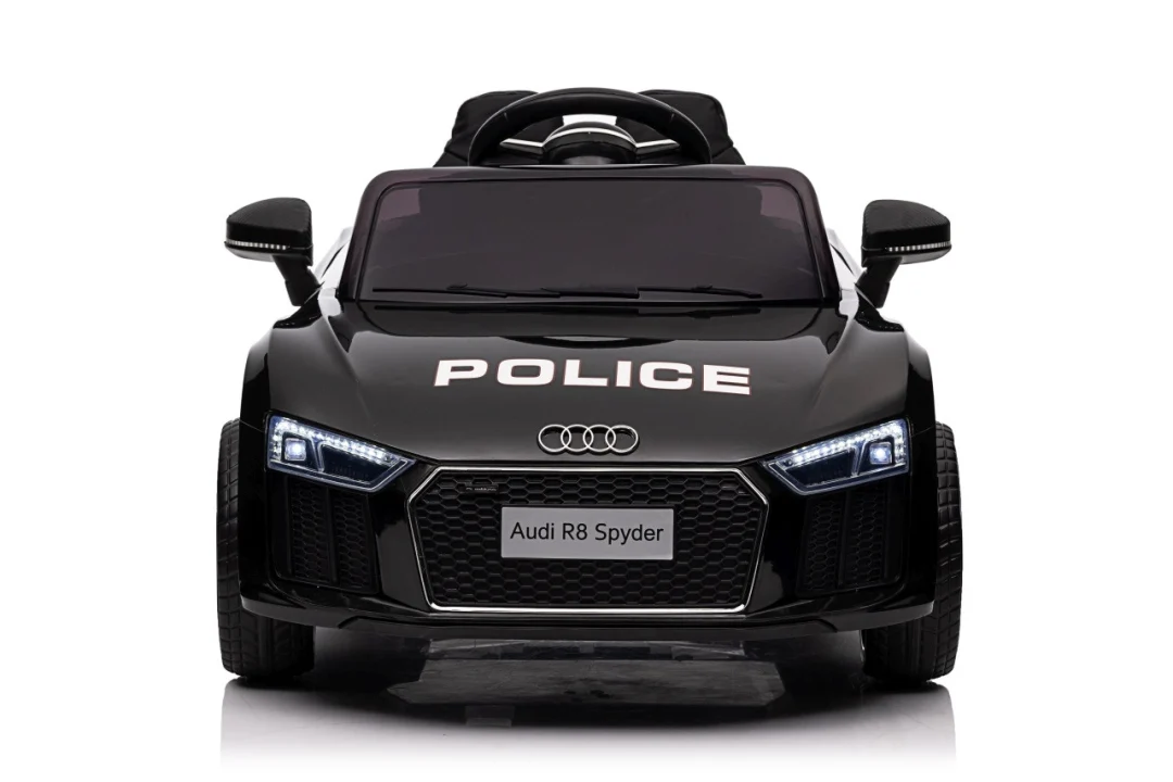 Audi R8 policijski automobil na akumulator za djecu + daljinski upravljač + EVA + spori start, crna_61