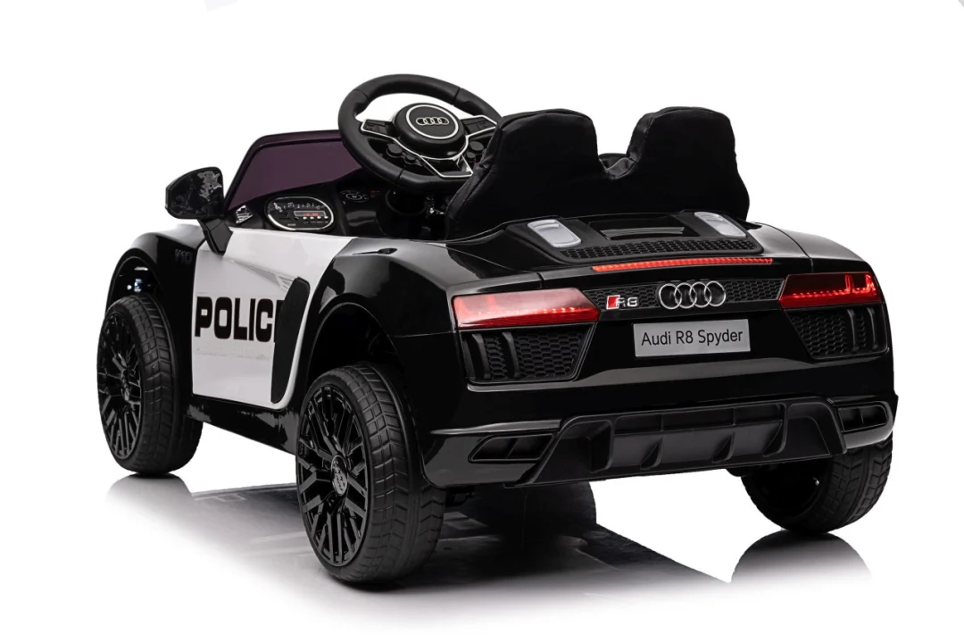 Audi R8 policijski automobil na akumulator za djecu + daljinski upravljač + EVA + spori start, crna_68