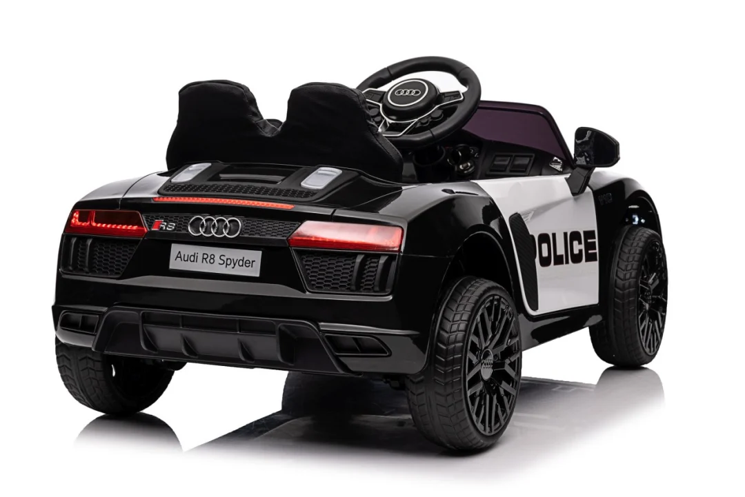 Audi R8 policijski automobil na akumulator za djecu + daljinski upravljač + EVA + spori start, crna_69
