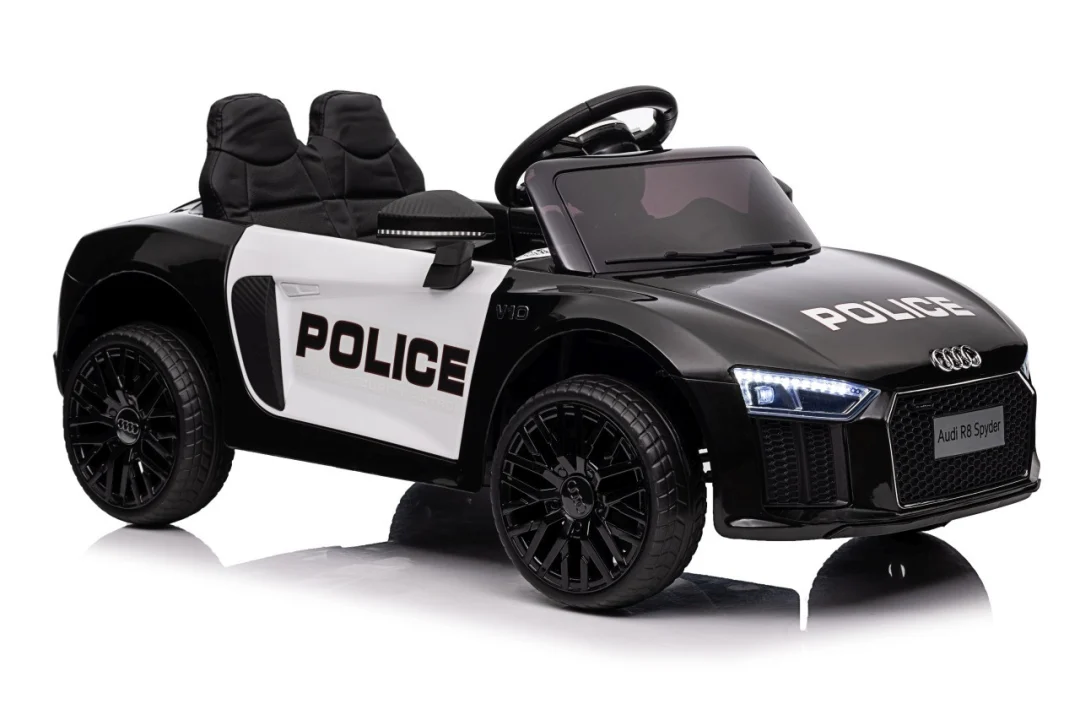 Audi R8 policijski automobil na akumulator za djecu + daljinski upravljač + EVA + spori start, crna_71