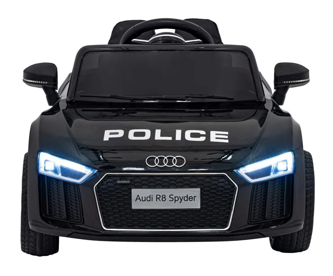 Audi R8 policijski automobil na akumulator za djecu + daljinski upravljač + EVA + spori start, crna_8