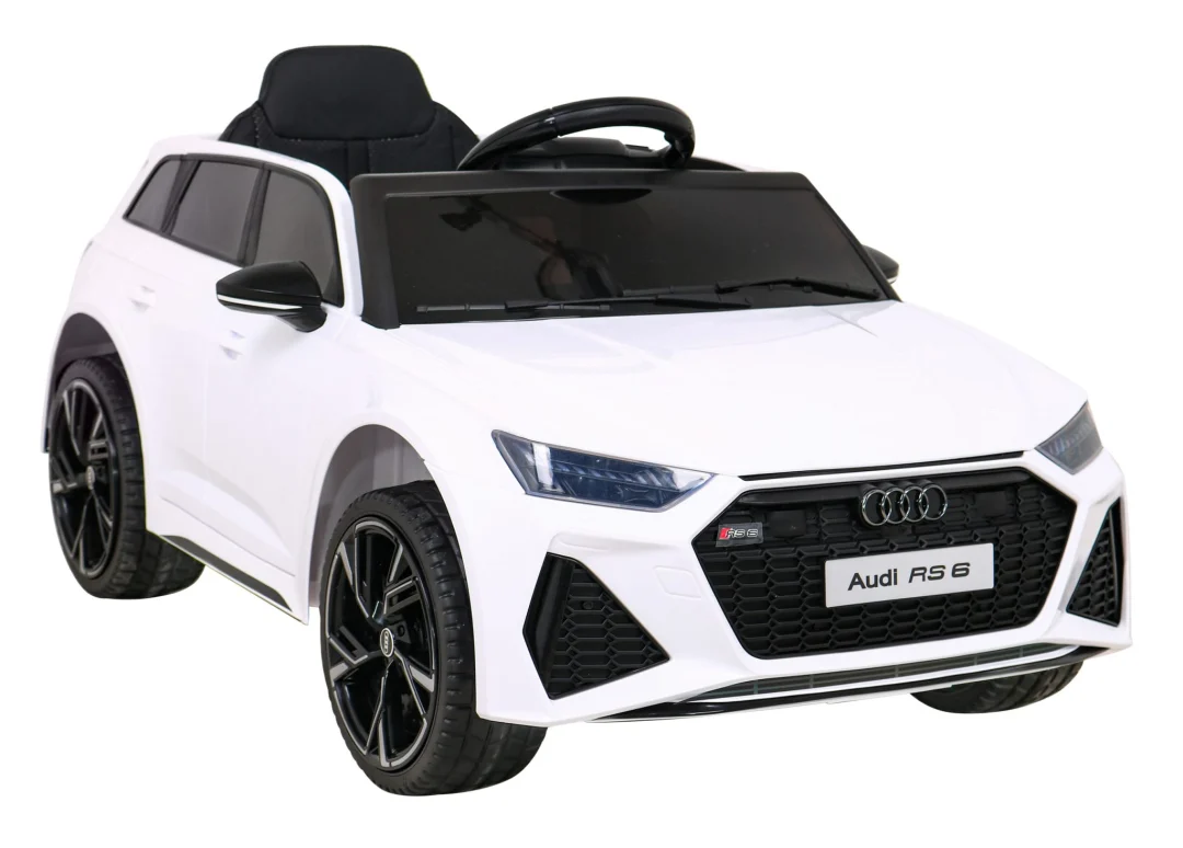 Audi RS 6 električni automobil za djecu bijeli + daljinski upravljač + EVA kotači + spori, bijela_10