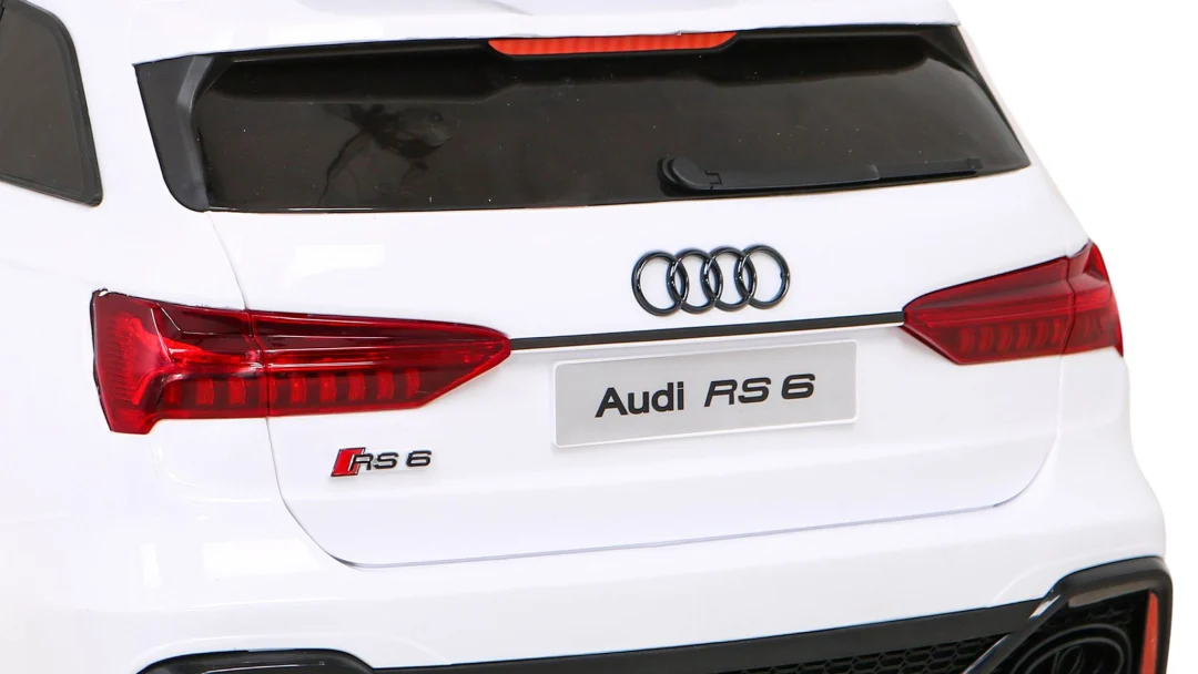 Audi RS 6 električni automobil za djecu bijeli + daljinski upravljač + EVA kotači + spori, bijela_12