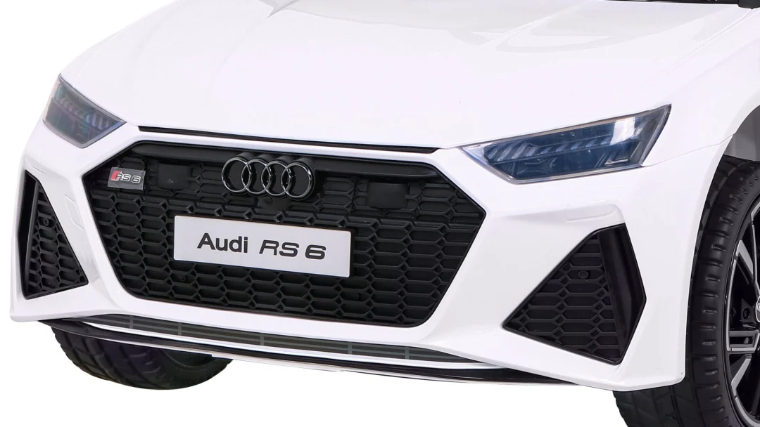 Audi RS 6 električni automobil za djecu bijeli + daljinski upravljač + EVA kotači + spori, bijela_13