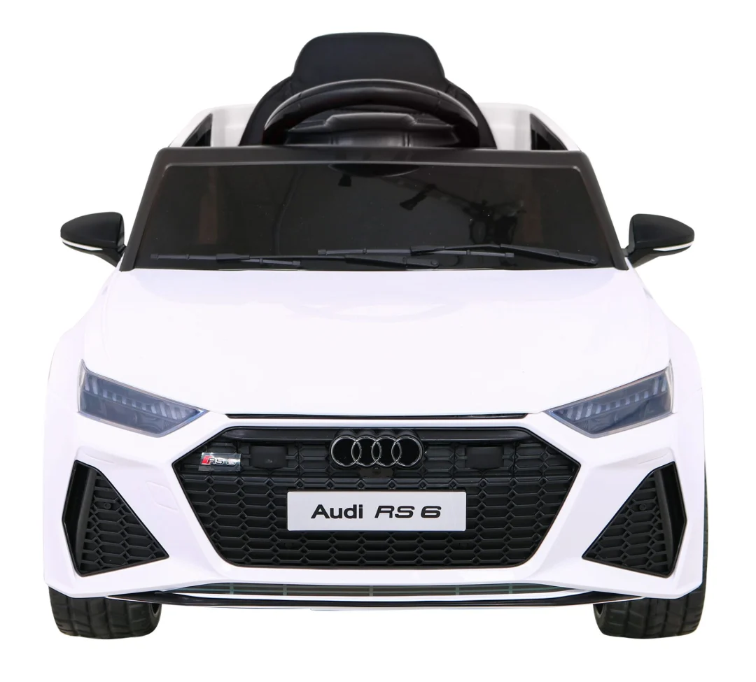Audi RS 6 električni automobil za djecu bijeli + daljinski upravljač + EVA kotači + spori, bijela_3