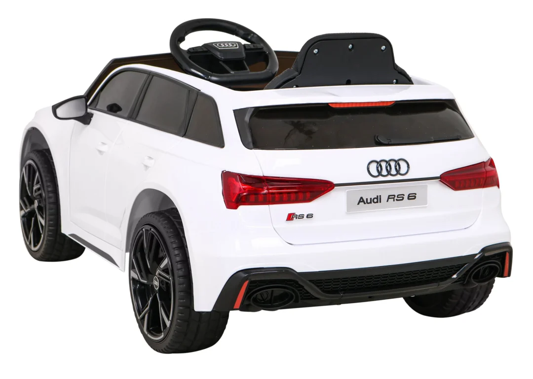 Audi RS 6 električni automobil za djecu bijeli + daljinski upravljač + EVA kotači + spori, bijela_5