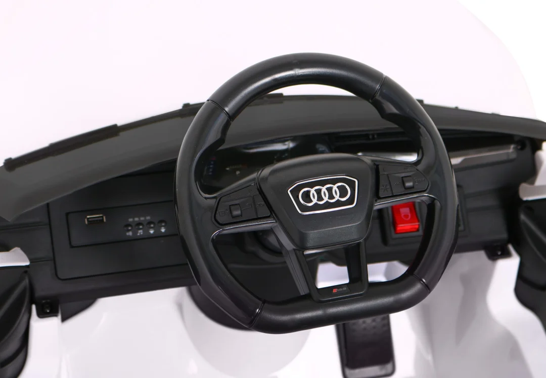 Audi RS 6 električni automobil za djecu bijeli + daljinski upravljač + EVA kotači + spori, bijela_8