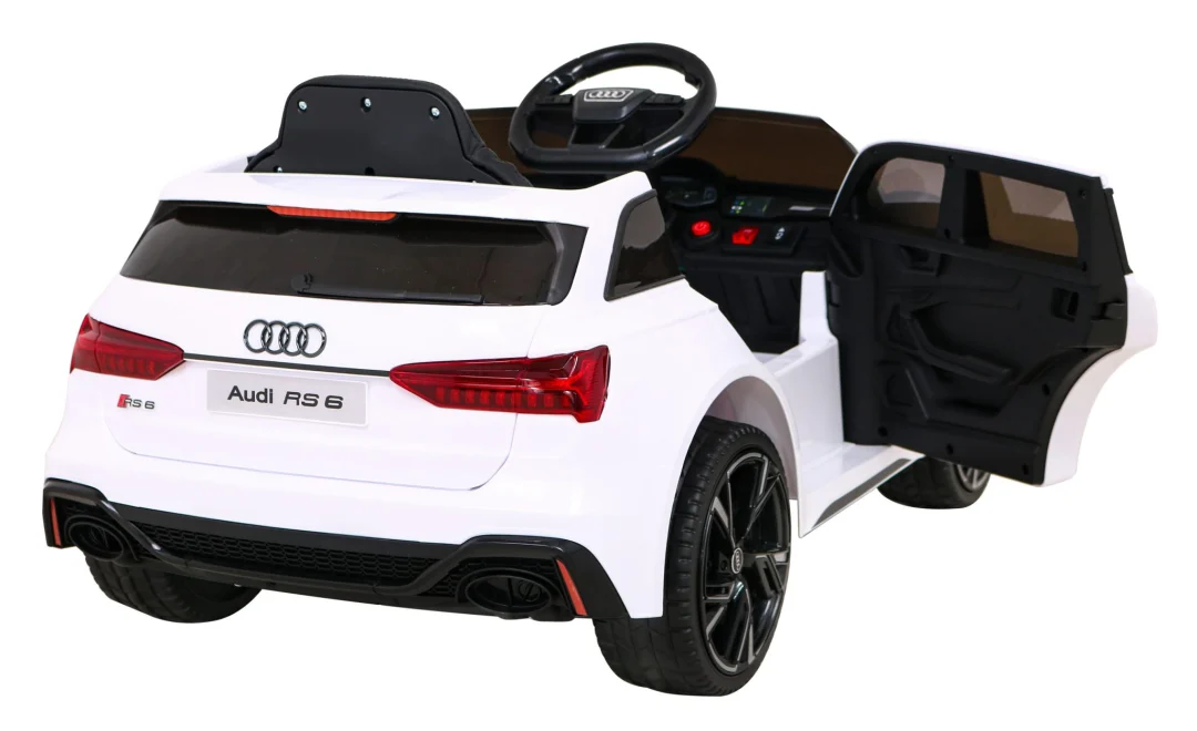Audi RS 6 električni automobil za djecu bijeli + daljinski upravljač + EVA kotači + spori, bijela_9