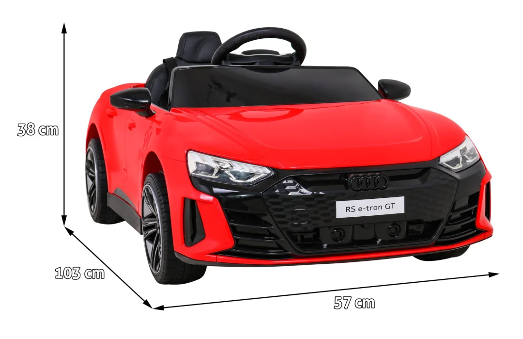 Audi RS E-Tron GT na baterije crveni + daljinski upravljač + 4x4 pogon + MP3 radio + LED, crvena_2