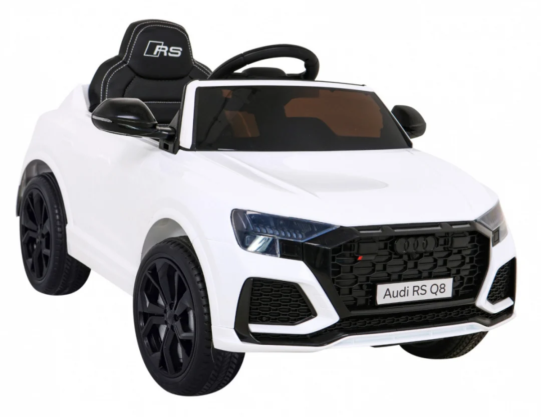Audi RS Q8 Automobil na baterije bijeli + Daljinski upravljač + Sporo paljenje + EVA + LED, bijela_10