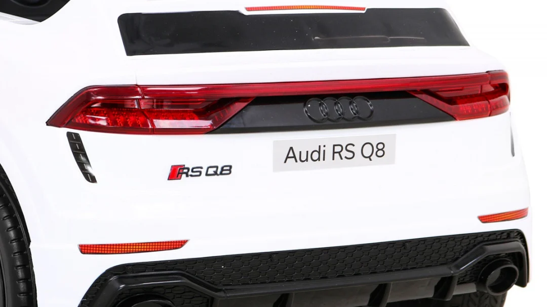 Audi RS Q8 Automobil na baterije bijeli + Daljinski upravljač + Sporo paljenje + EVA + LED, bijela_13