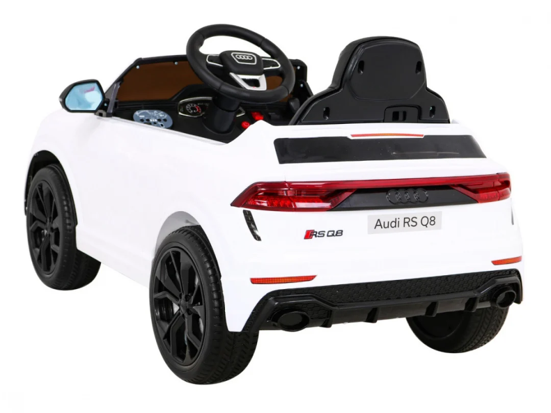 Audi RS Q8 Automobil na baterije bijeli + Daljinski upravljač + Sporo paljenje + EVA + LED, bijela_5