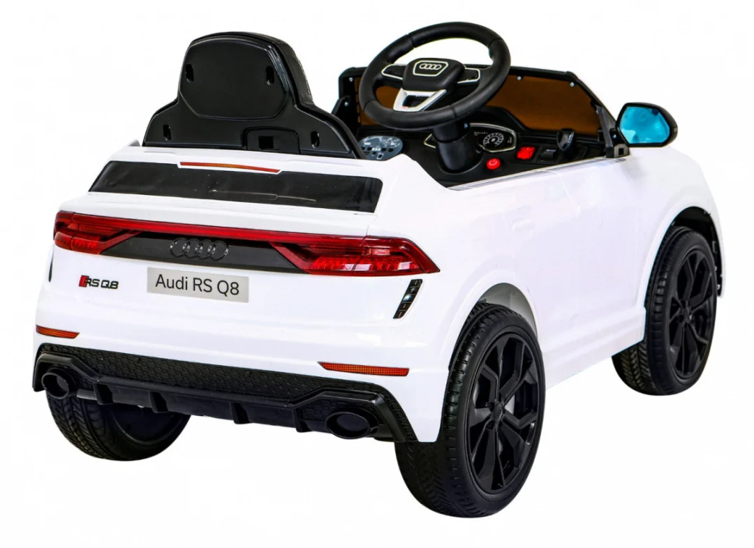 Audi RS Q8 Automobil na baterije bijeli + Daljinski upravljač + Sporo paljenje + EVA + LED, bijela_9