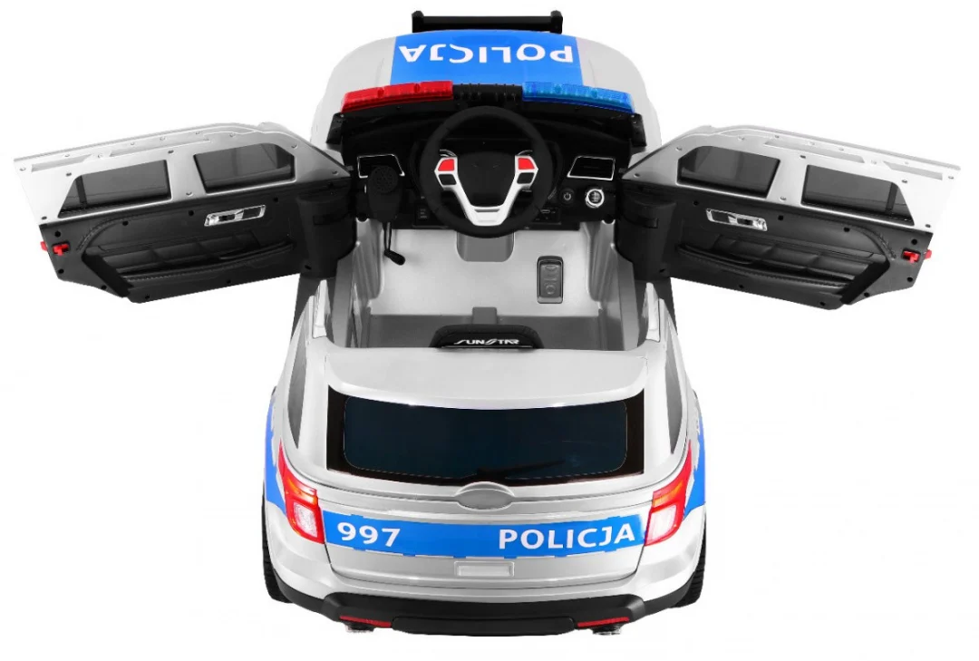 Auto SUV policijski na baterije za djecu + sirene + svjetla + megafon + daljinski upravljač_7