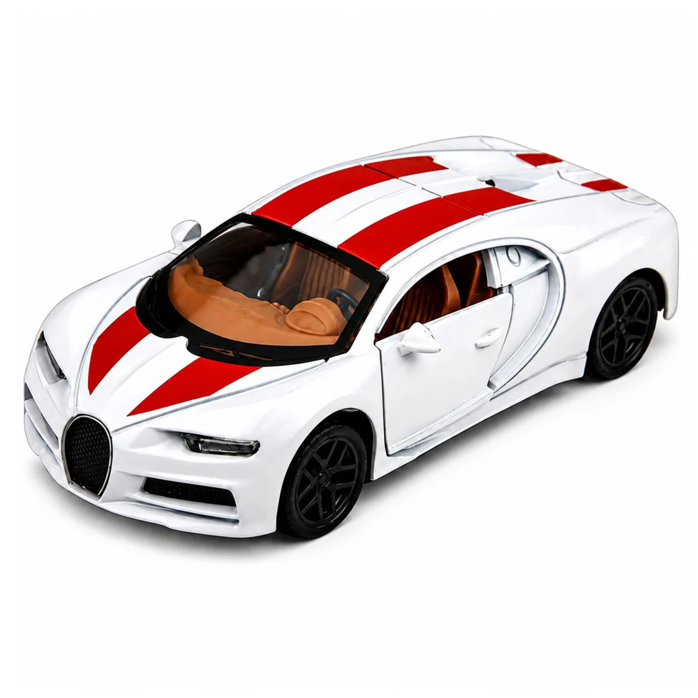 Automobil Metal Sportski Automobil Svjetla Zvuci Povlačenje Vožnja Bijela 1:32_2