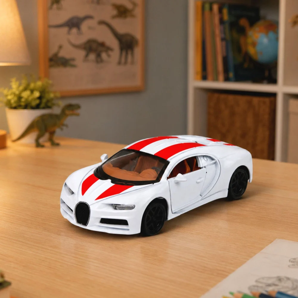 Automobil Metal Sportski Automobil Svjetla Zvuci Povlačenje Vožnja Bijela 1:32_4