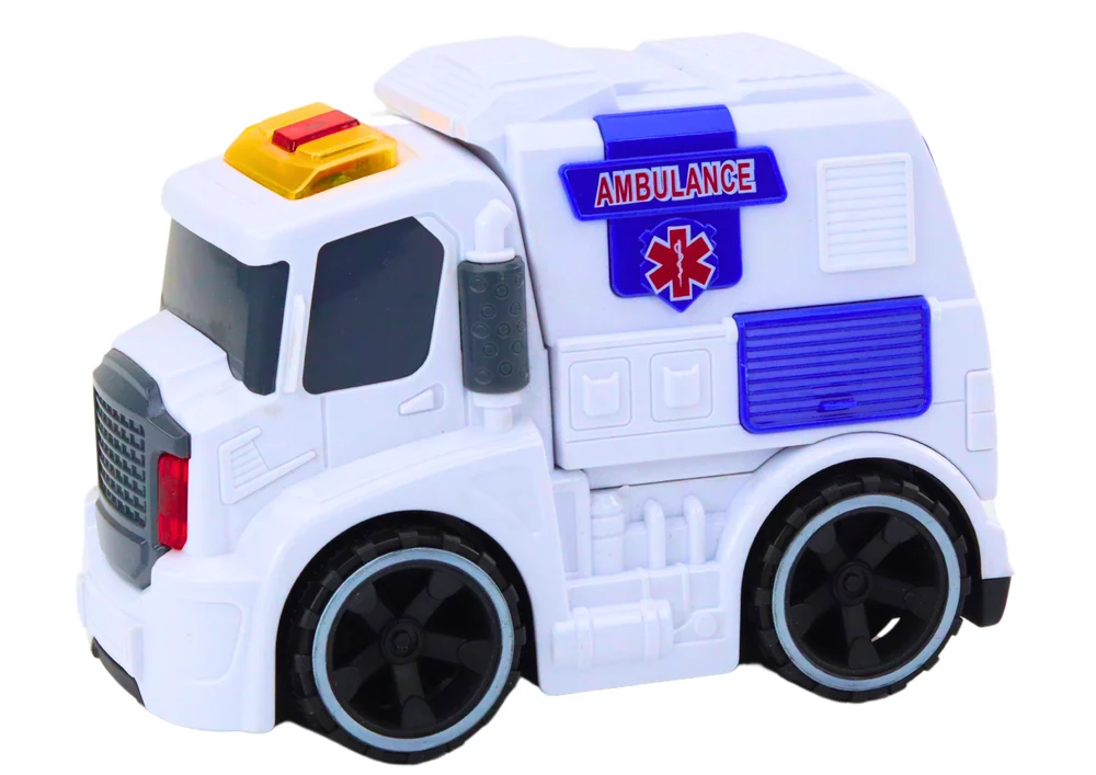 Automobil hitne pomoći, svjetla i zvukovi, bijeli, 19 × 14 × 10 cm_2