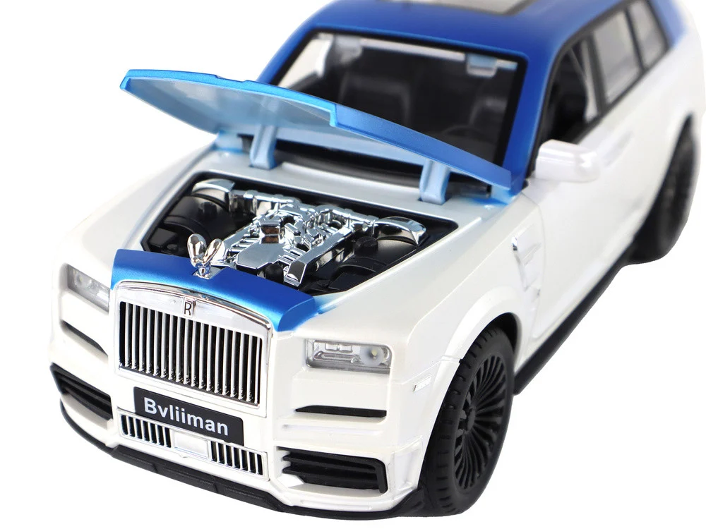 Automobil na daljinsko upravljanje bijelo-plavi 1:20_4