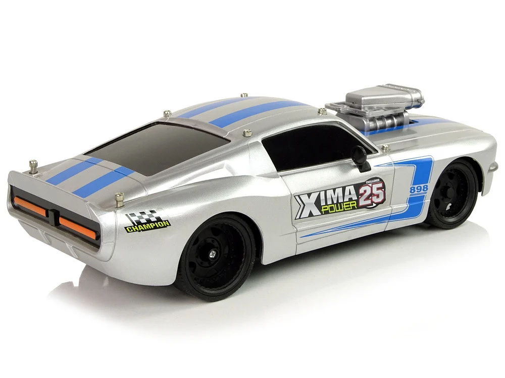 Automobil na daljinsko upravljanje, srebrno-plave pruge, 1:16_4