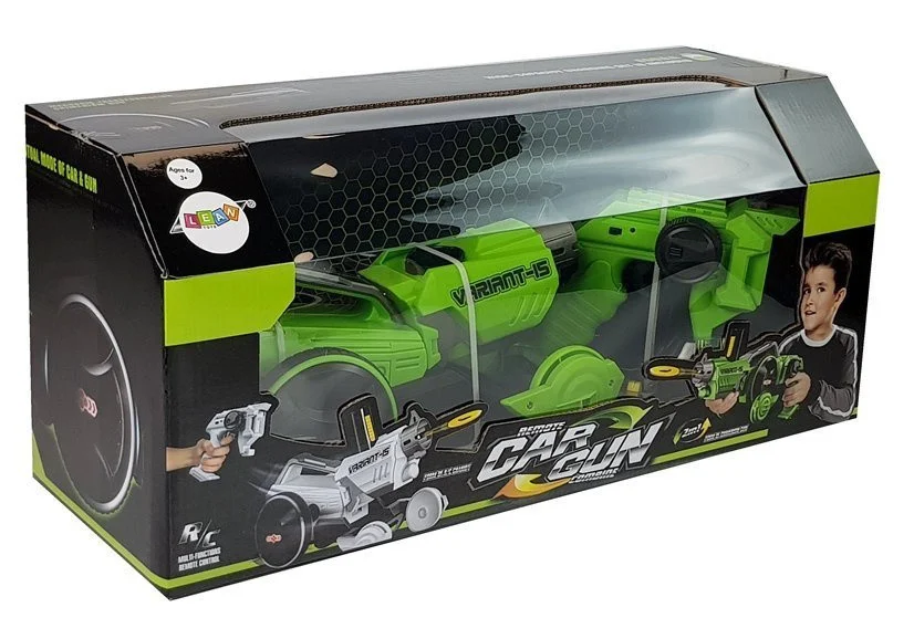 Automobil za bacanje oružja 2 u 1 s pjenastim diskovima na daljinsko upravljanje, zeleni_6