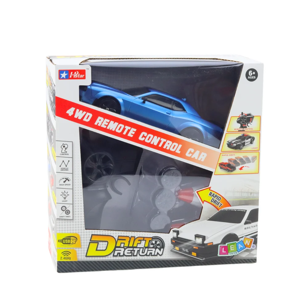 Automobilski sportski drift s izmjenjivim kotačima, daljinski upravljani, RC 4WD, plavi sportski_5