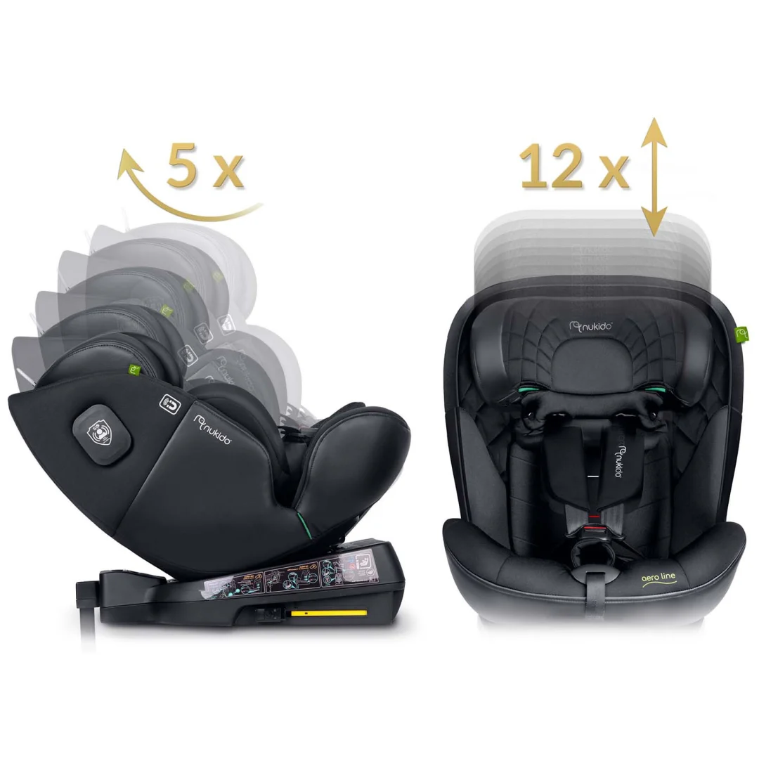 Autosjedalica Nukido Aero Line 0–36 kg, crna, ISOFIX_14