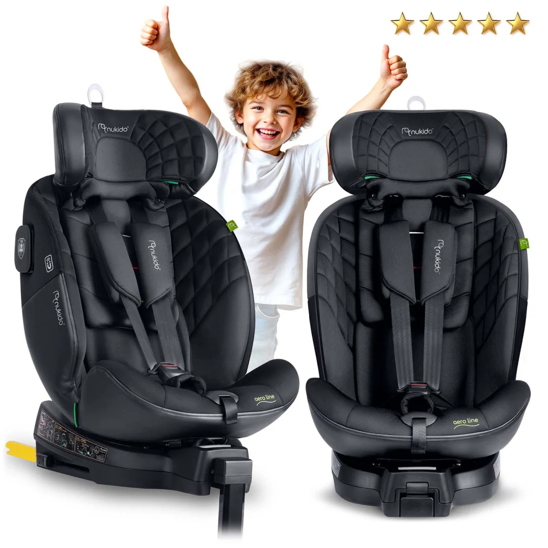 Autosjedalica Nukido Aero Line 0–36 kg, crna, ISOFIX_2