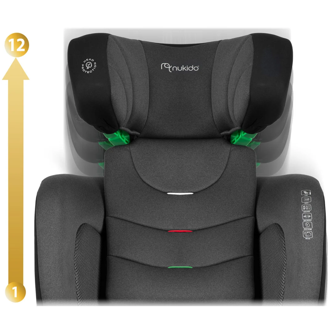 Autosjedalica Nukido Louis Soft 15–36 kg, crno/siva, ISOFIX_10