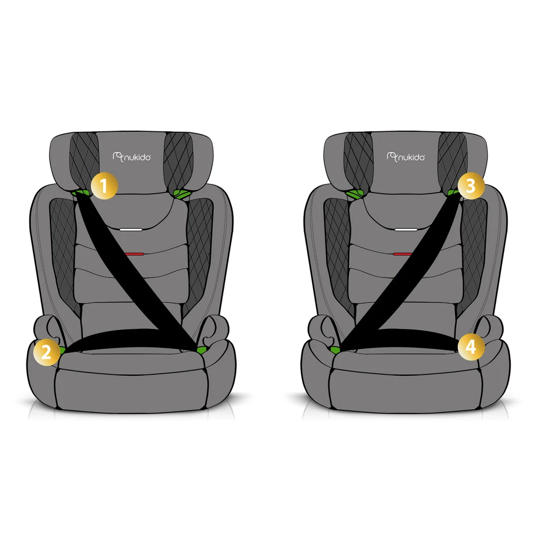 Autosjedalica Nukido Louis Soft 15–36 kg, crno/siva, ISOFIX_11