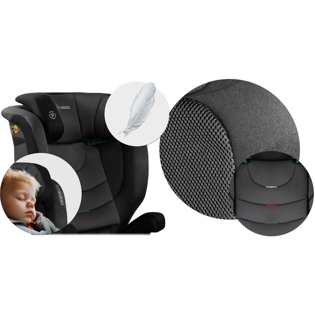 Autosjedalica Nukido Louis Soft 15–36 kg, crno/siva, ISOFIX_12