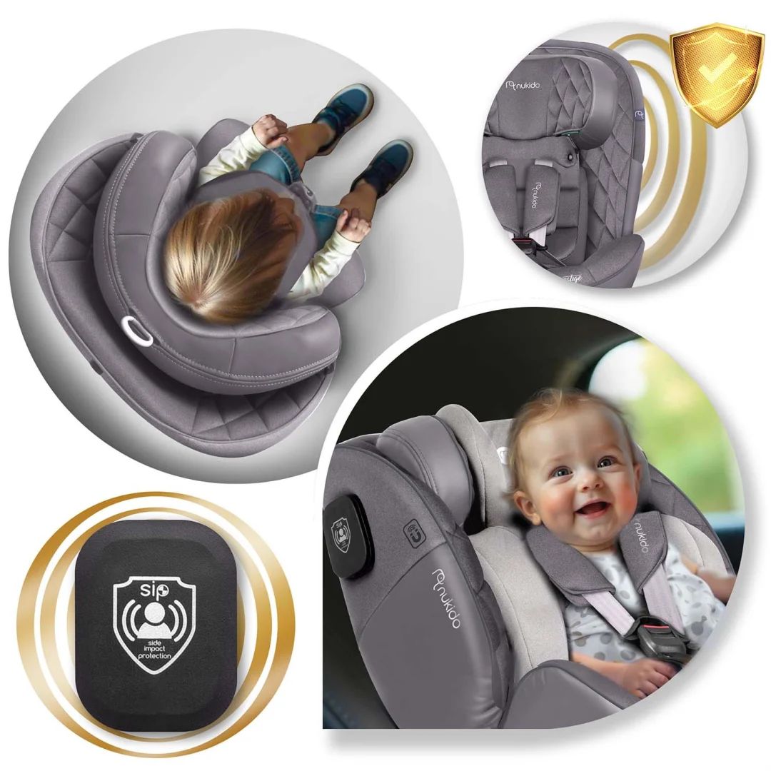 Autosjedalica Nukido Prestige Line 0–36 kg, siva, ISOFIX_10