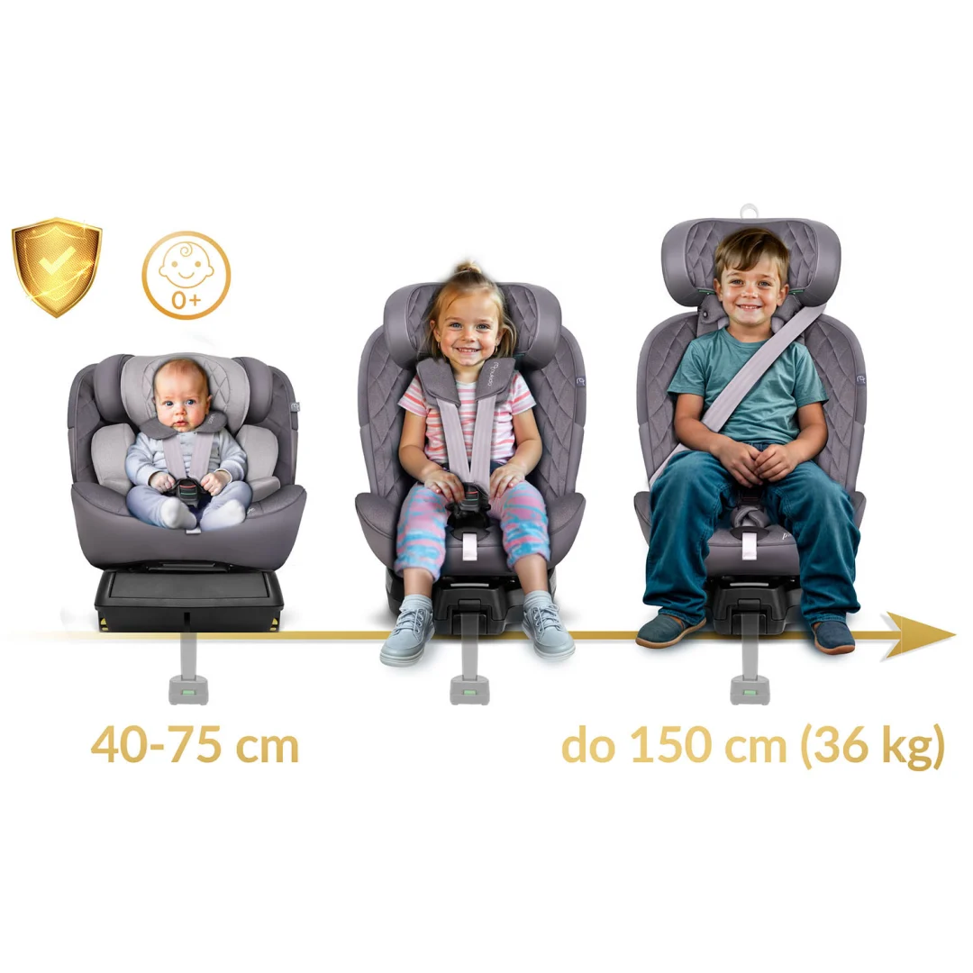 Autosjedalica Nukido Prestige Line 0–36 kg, siva, ISOFIX_12