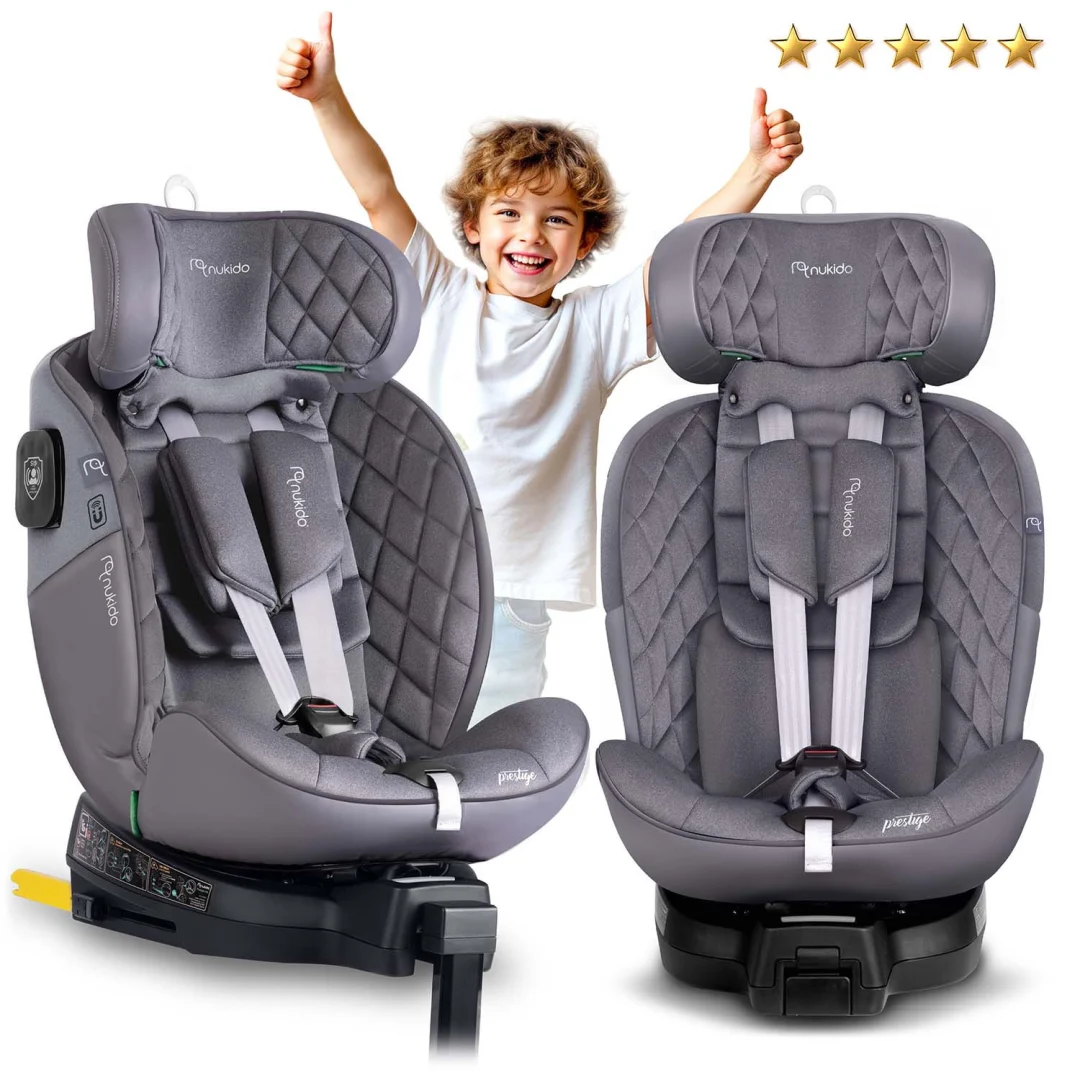 Autosjedalica Nukido Prestige Line 0–36 kg, siva, ISOFIX_2