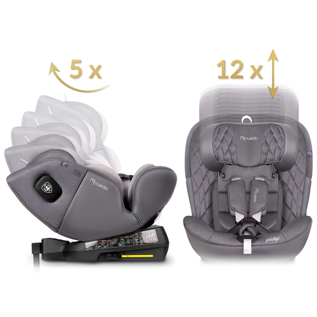 Autosjedalica Nukido Prestige Line 0–36 kg, siva, ISOFIX_3